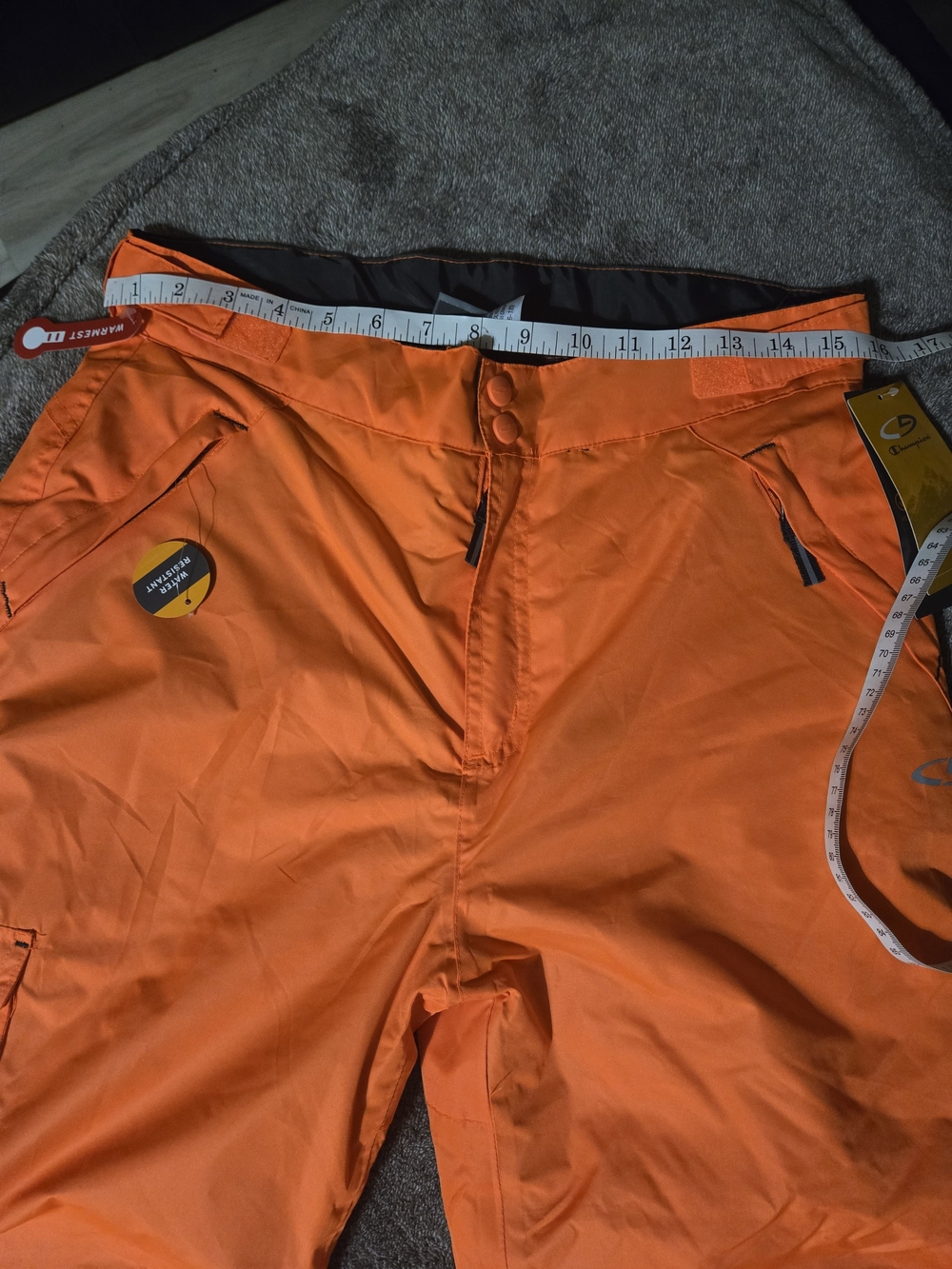 Unisex Champion Orange Outdoor Shell Snow Pants with Branded Tag Fits Med Woman